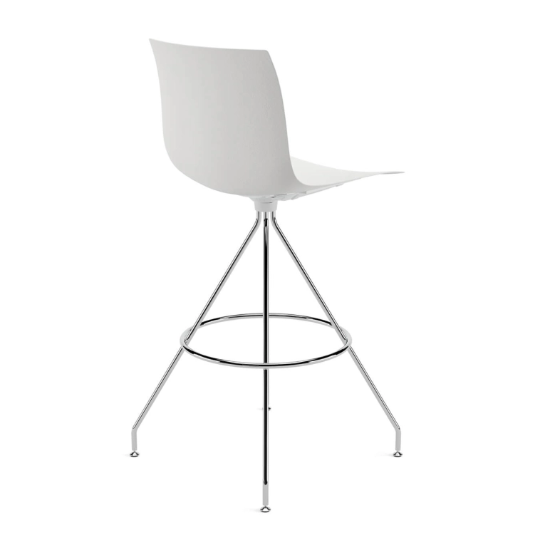 Tabouret haut CATIFA RE 46 pied central H 75 Blanc Lune ARPER