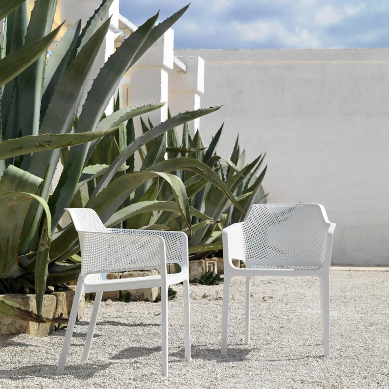 Outdoor Chair and Small Lounge Chair NET White NARDI