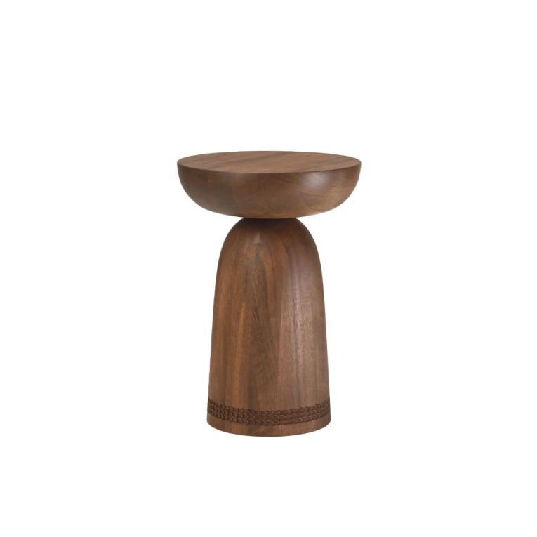Stool NERA 3 rows carved Walnut ZANAT