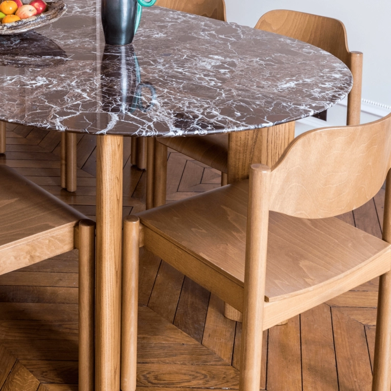 Table CARLOTTA ALTA 6 places Marbre Rouge THE SOCIALITE FAMILY