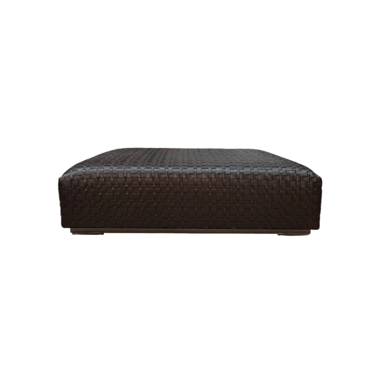 Pouf BANGKOK cuir tressé Marron FLEXFORM