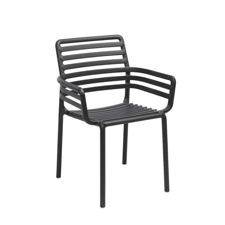 Chaise extérieure DOGA BISTROT avec accoudoirs Anthracite NARDI