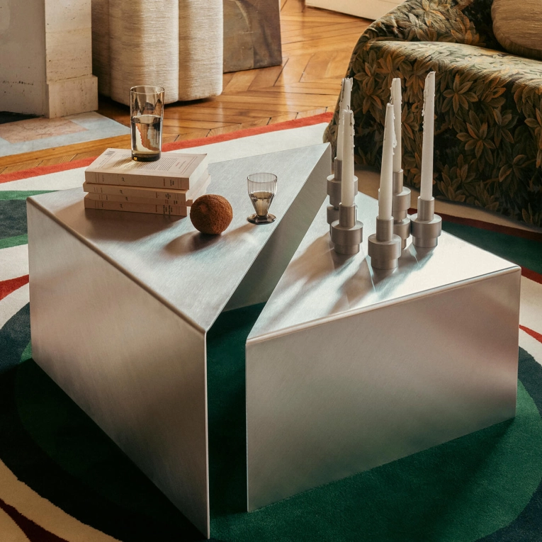 Table basse TRIANGOLO aluminium brossé THE SOCIALITE FAMILY
