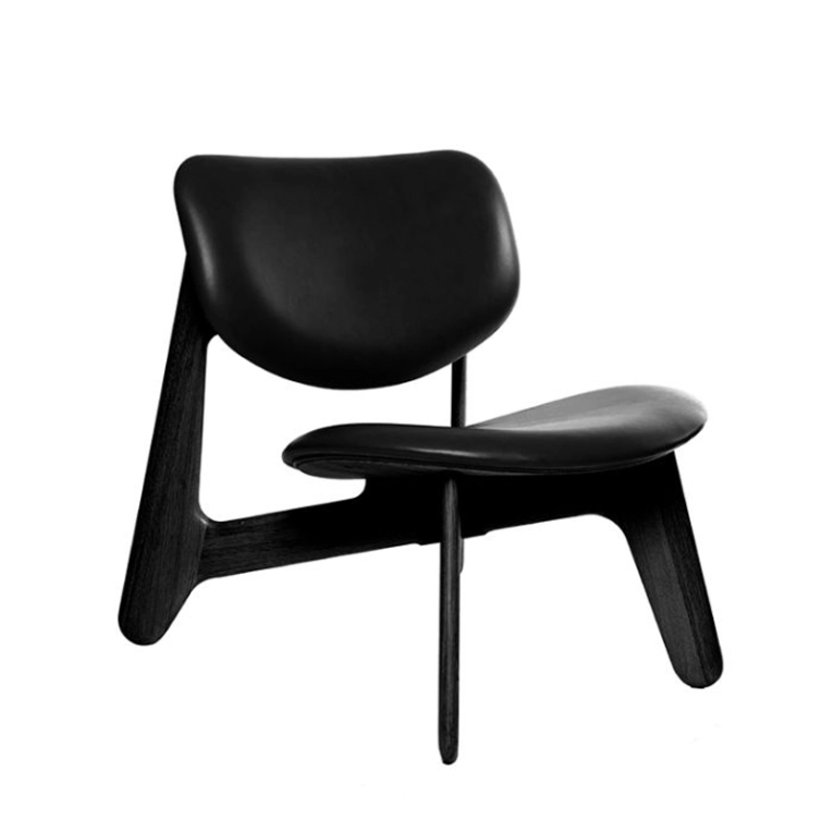 Fauteuil SLAB LOUNGE Cuir noir TOM DIXON
