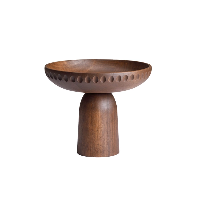 Centre de table & corbeille NERA bowl large dots Noyer ZANAT