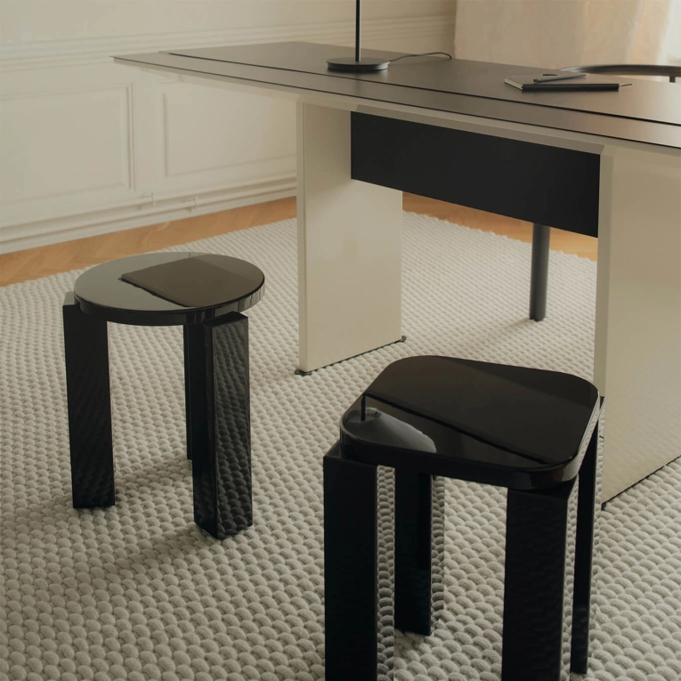 Stool ATLAS lacquered Espresso NEW WORKS