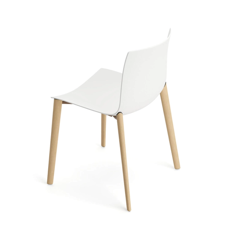 Chaise CATIFA RE 46 Pieds bois Blanc lune ARPER