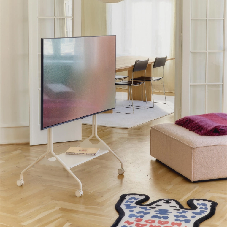 Meuble TV Etagère pour support TV MOON TRAY Rouge PEDESTAL