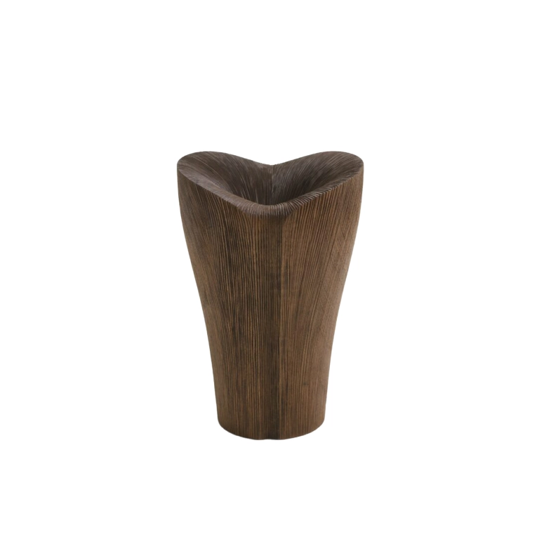 Table Centrepiece KALA tall full base carved Walnut ZANAT