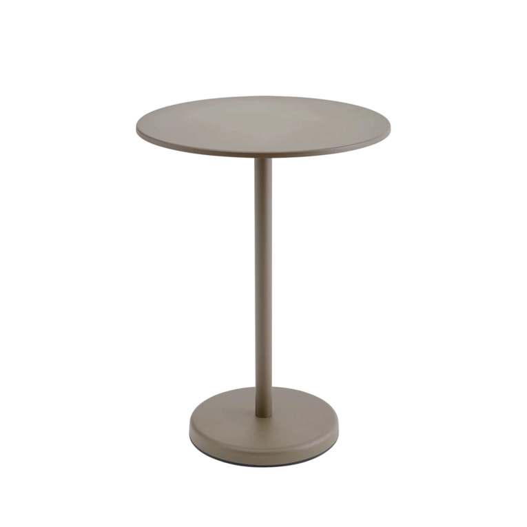 Outdoor Table LINEAR STEEL CAFÉ Ø 70 x H 105 Taupe MUUTO
