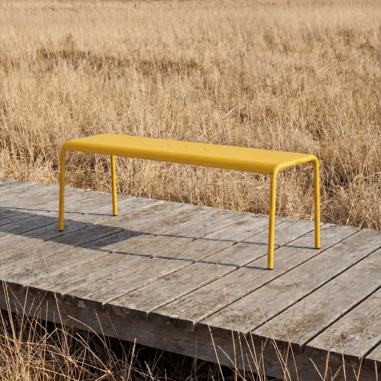 Banc extérieur PANORAMA Jaune Soleil L 140 TIPTOE