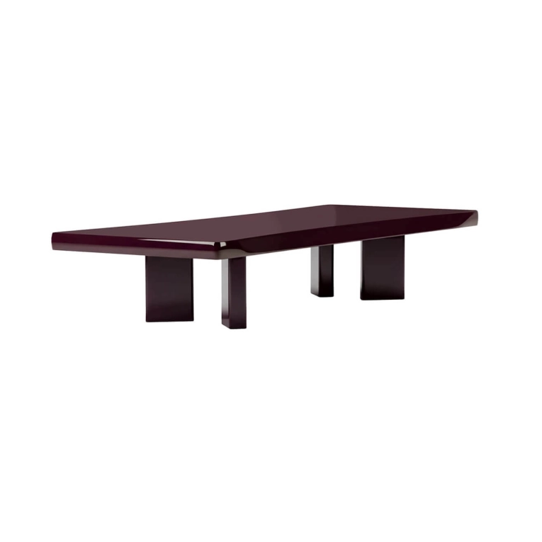 Coffee Table PLANA Glossy Lacquered Aubergine Dark CASSINA