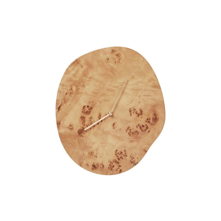 Clock MELT Natural Burl FERM LIVING