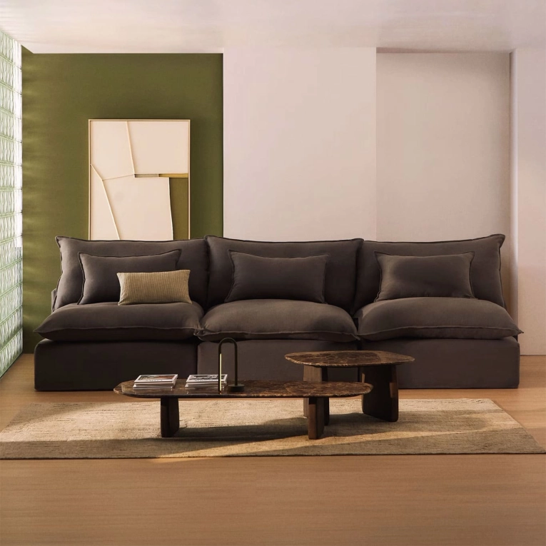 ANARELA modulable 5 places Lin Taupe KAVE HOME
