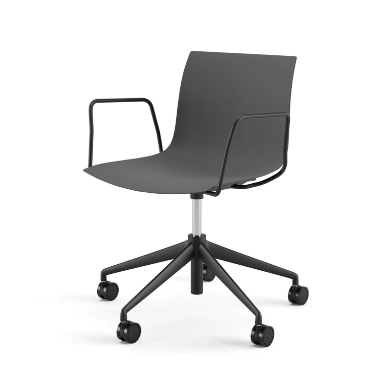 Fauteuil de bureau CATIFA RE 46 5 branches à roulettes Anthracite ARPER