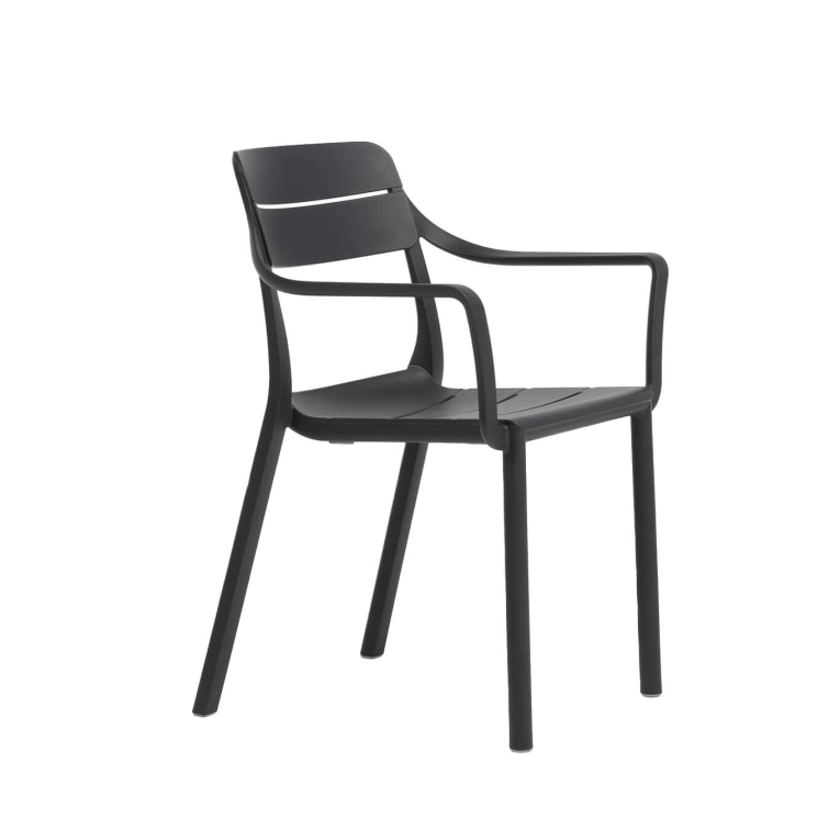 Outdoor Chair and Small Lounge Chair CASSIA with armrests Anthracite NARDI