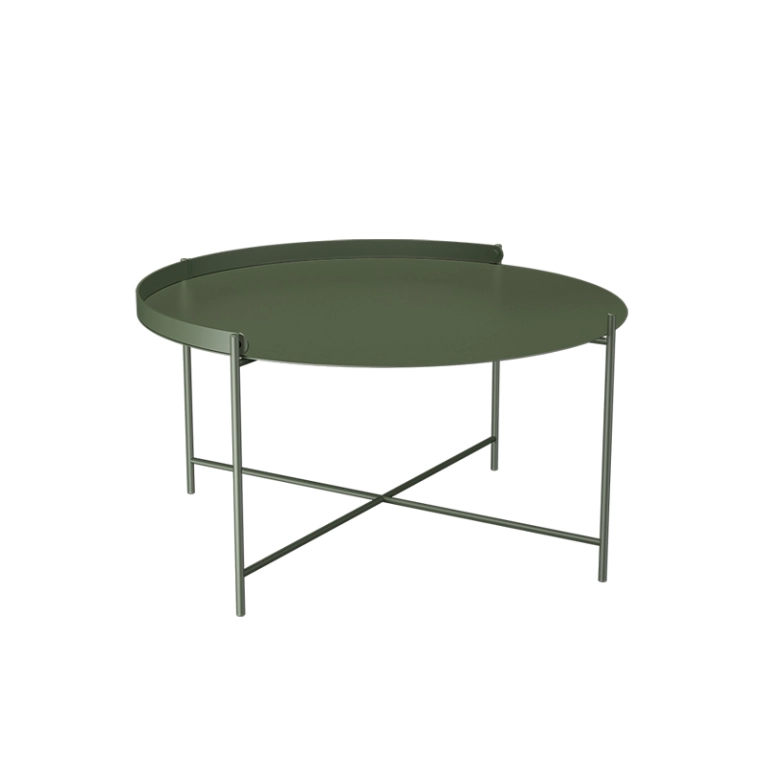 Table basse extérieur Table basse EDGE Ø 76 Vert olive HOUE