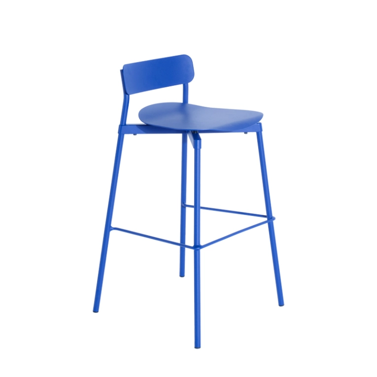 Tabouret haut FROMME H75 Bleu PETITE FRITURE