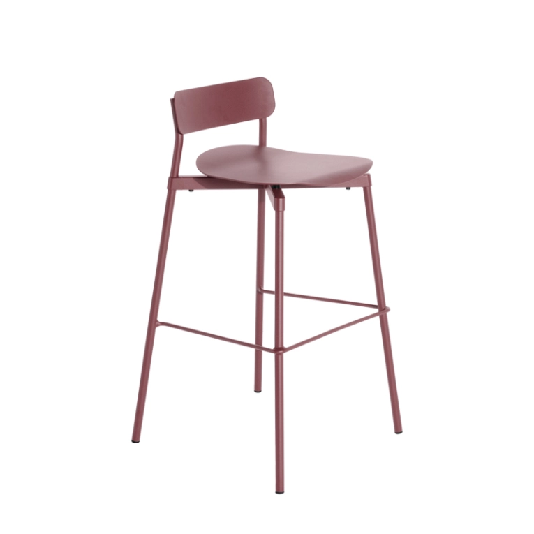 Tabouret haut FROMME H75 Rouge brun PETITE FRITURE