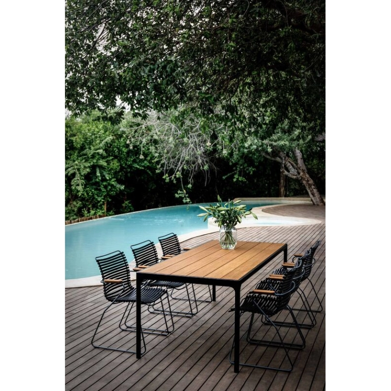 Chaise extérieur Chaise CLICK avec accoudoirs Vert olive HOUE