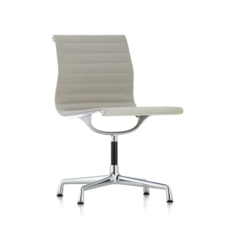 Chaise ALUMINIUM CHAIR EA 101 Fixe Gris chaud/ ivoire VITRA