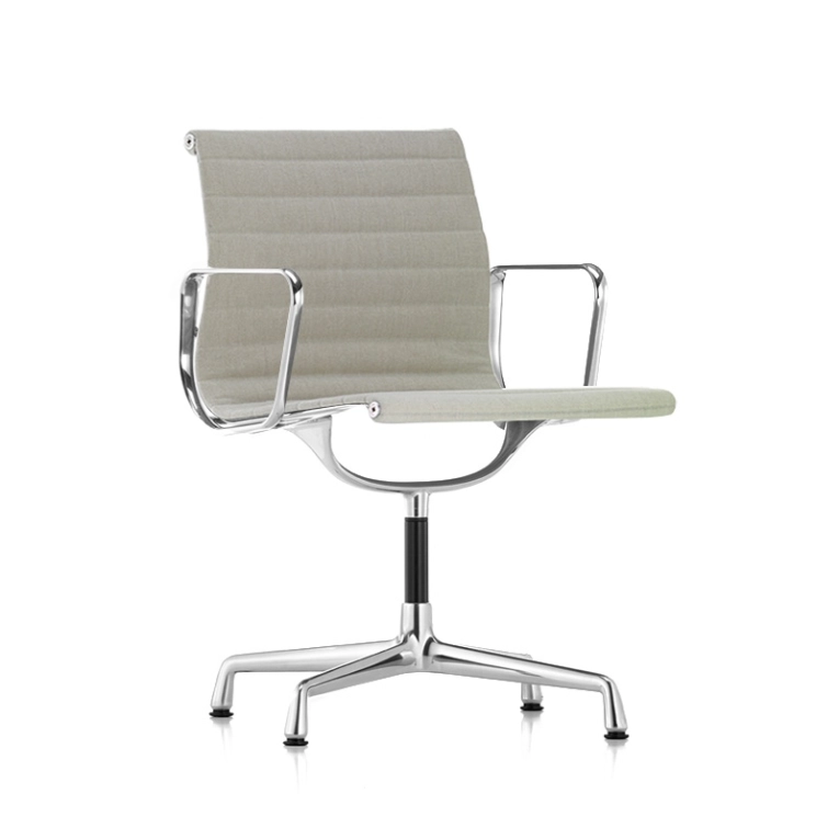 Chaise ALUMINIUM CHAIR EA 103 Fixe Gris chaud/ ivoire VITRA