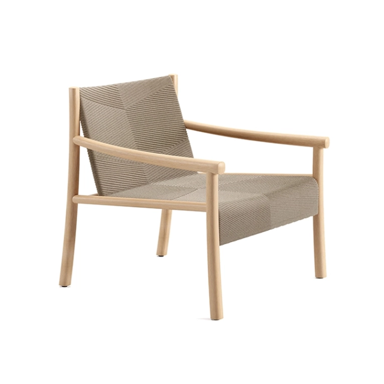 Fauteuil KATA 3D Knit Linen/ chêne naturel ARPER