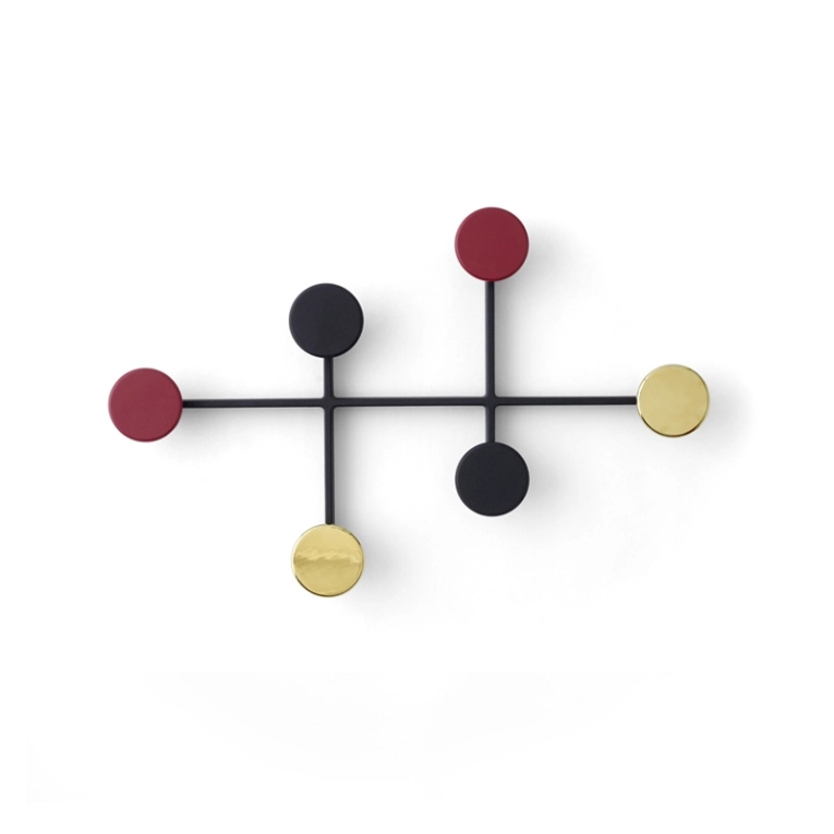 Porte-manteau Portemanteau AFTEROOM Noir, rouge, laiton AUDO COPENHAGEN