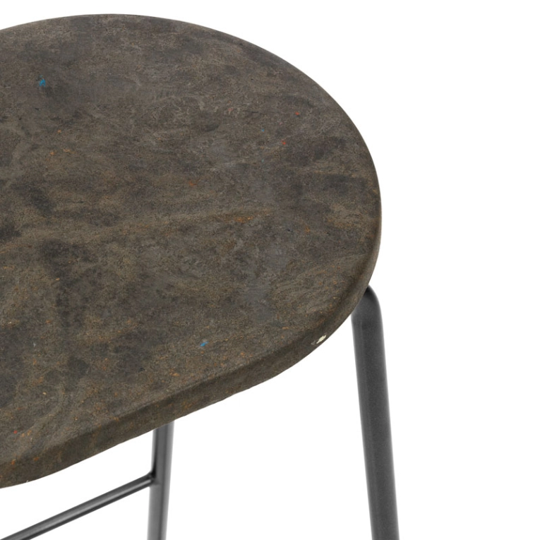 Tabouret haut EARTH Coffee waste Dark MATER