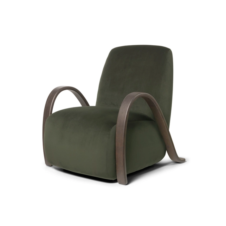 Fauteuil BUUR Rich Velvet vert foncé FERM LIVING