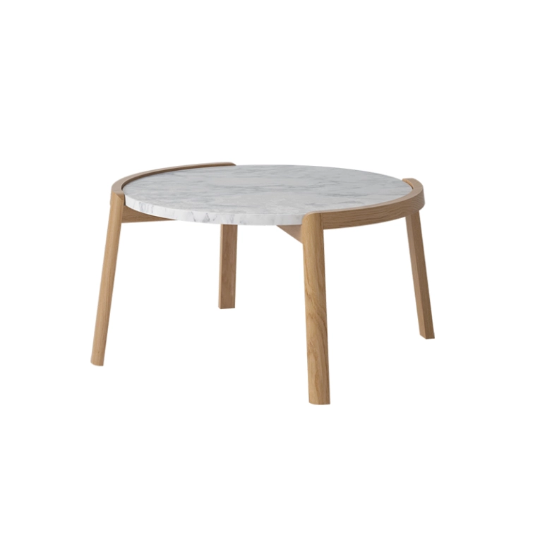 Table basse MIX Ø 65 Marbre gris blanc BOLIA