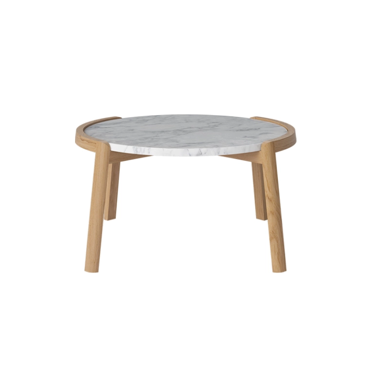 Table basse MIX Ø 65 Marbre gris blanc BOLIA