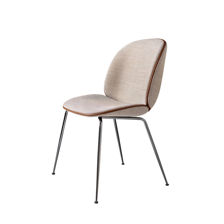 Chaise BEETLE Rembourrée Remix rose 612/ chrome noir GUBI