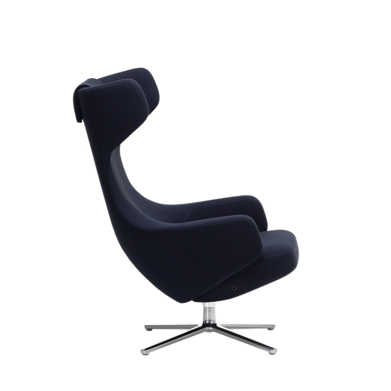 Fauteuil GRAND REPOS Credo bleu foncé/ noir VITRA