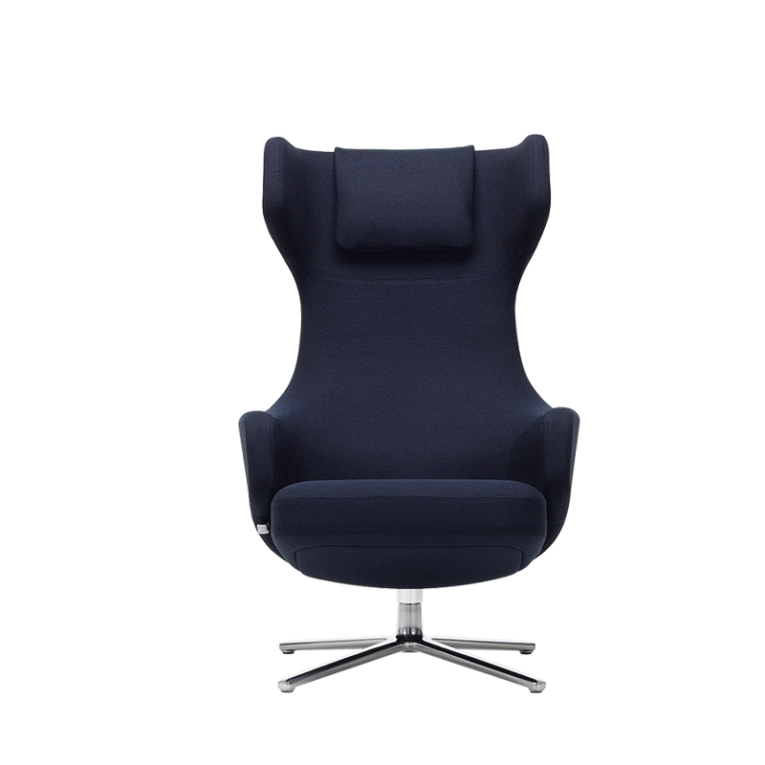 Fauteuil GRAND REPOS Credo bleu foncé/ noir VITRA