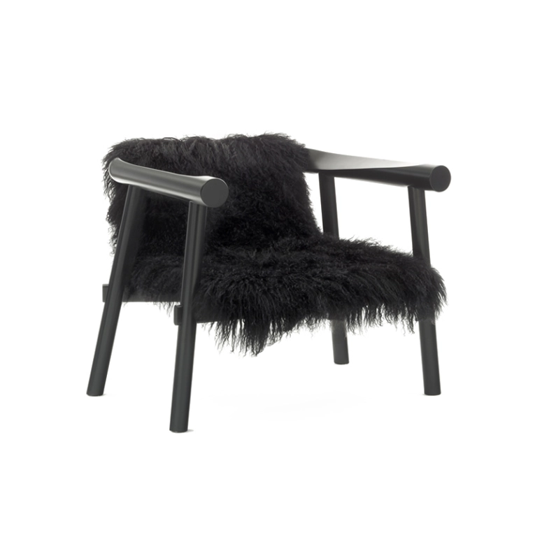 Fauteuil ALTAY peau de chèvre Noir COEDITION