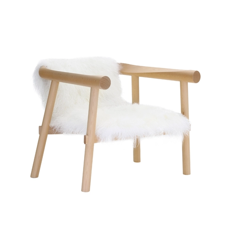 Fauteuil ALTAY peau de chèvre Blanc COEDITION