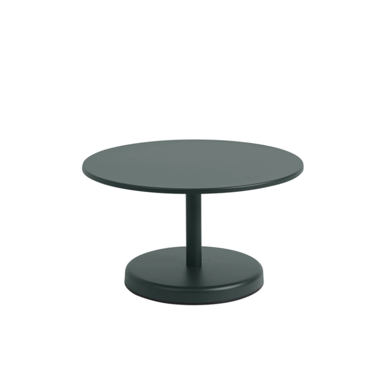 Table basse extérieur Table basse LINEAR STEEL Ø 70 Vert foncé MUUTO