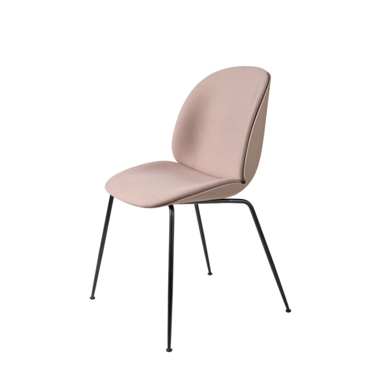 Chaise BEETLE face avant rembourrée Steelcut rose 605/ rose doux/  acier noir GUBI