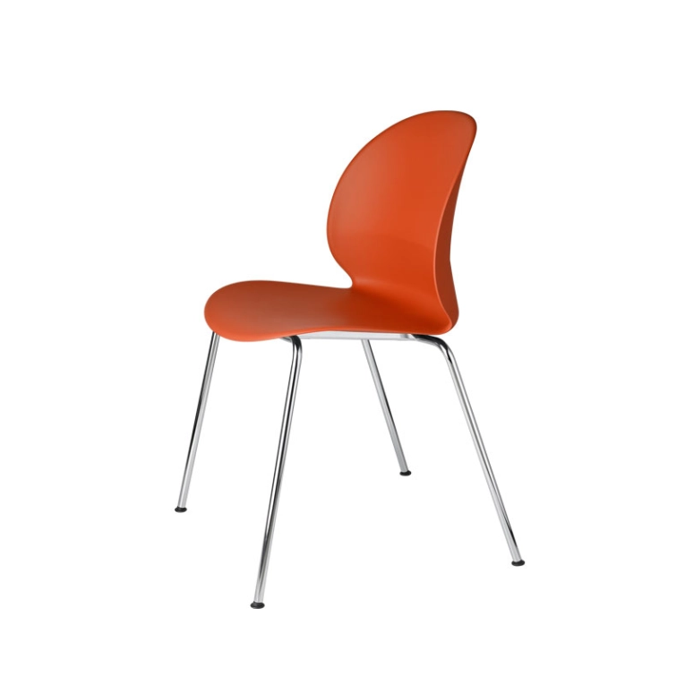Chaise N02 RECYCLE 4 pieds Orange foncé FRITZ HANSEN