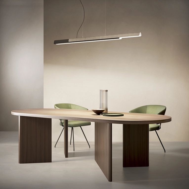 Suspension DALA LINEAR Gris foncé / bois  KDLN