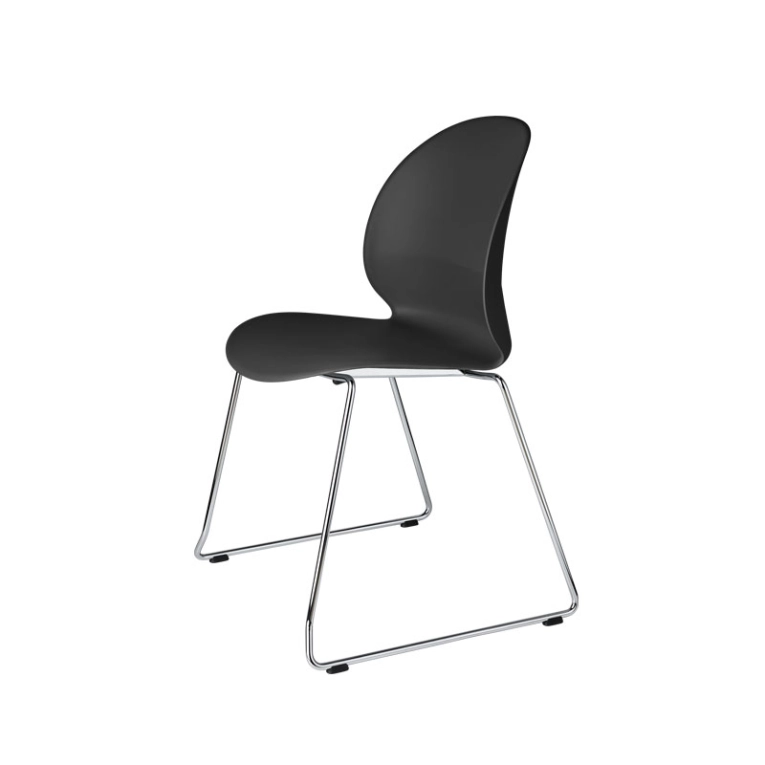 Chaise N02 RECYCLE piétement luge Noir FRITZ HANSEN
