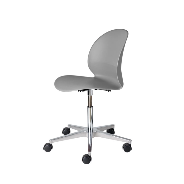 Chaise N02  RECYCLE piètement roulettes Gris FRITZ HANSEN