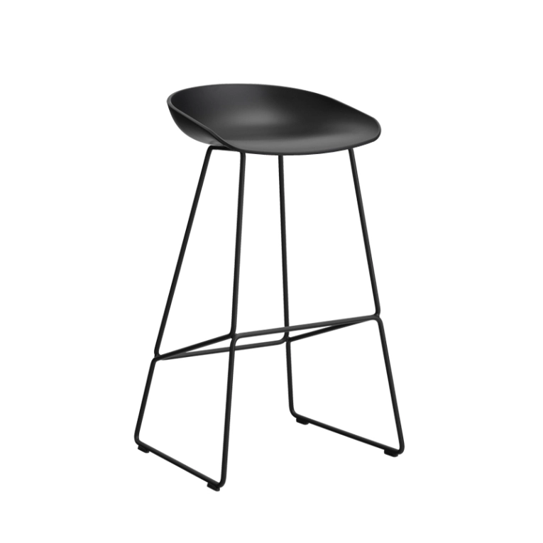 Tabouret haut ABOUT A STOOL AAS 38 H75 Noir HAY