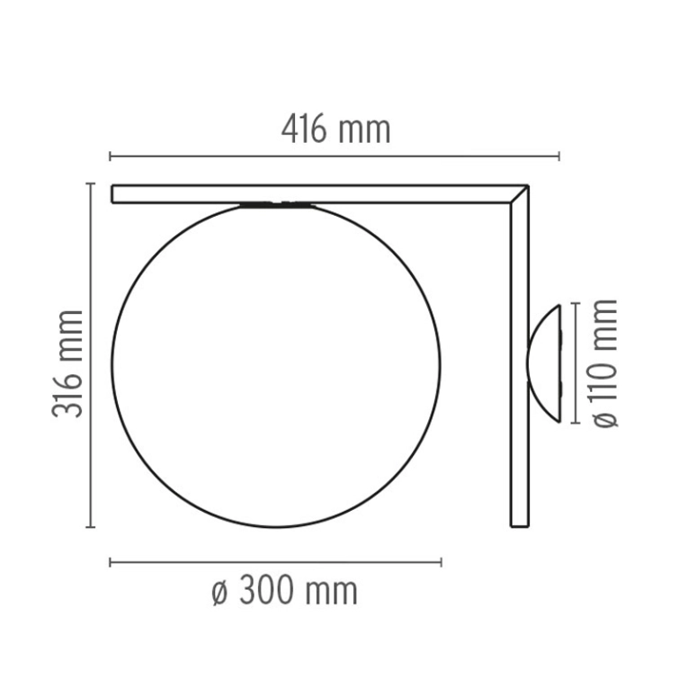 Applique IC C/W2 Noir FLOS