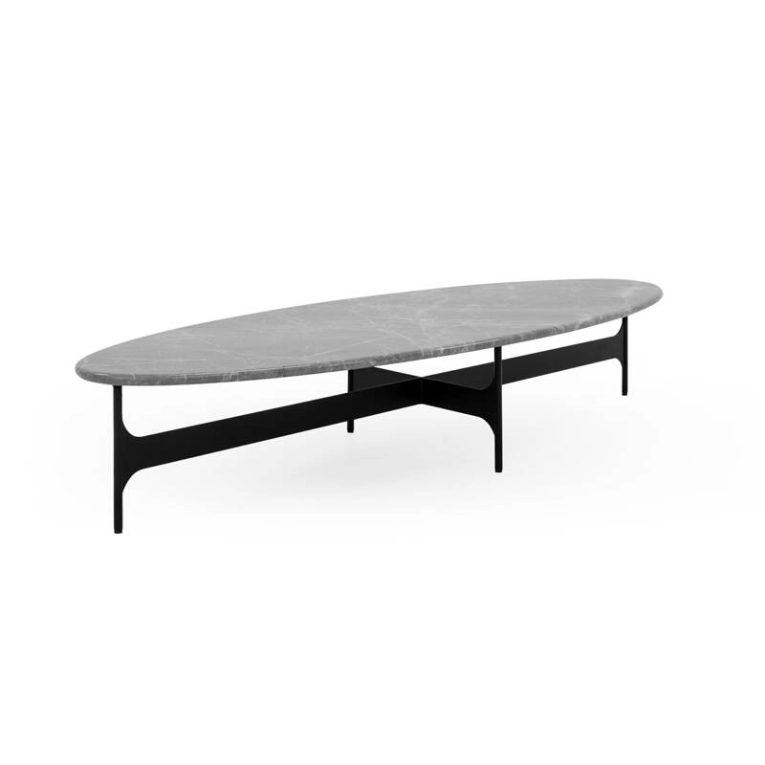 Table basse FLOEMA Ovale Marbre Emperador gris WENDELBO