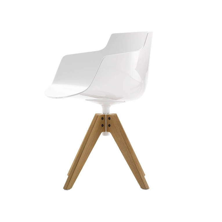 Chaise FLOW SLIM COLOR pied VN bois Blanc MDF