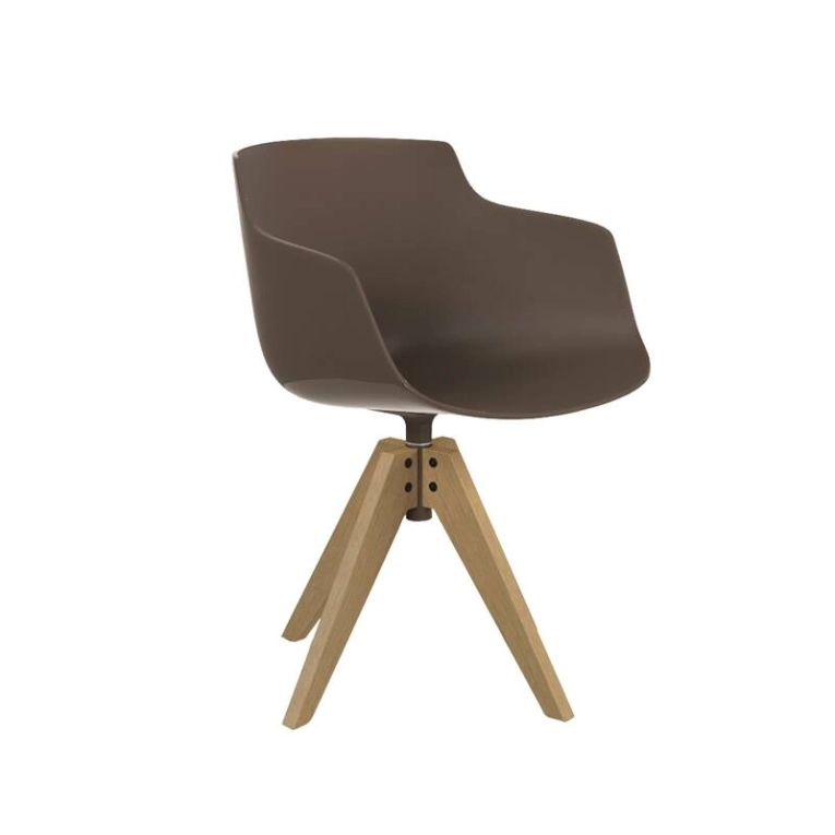 Chaise FLOW SLIM COLOR pied VN bois Boue MDF