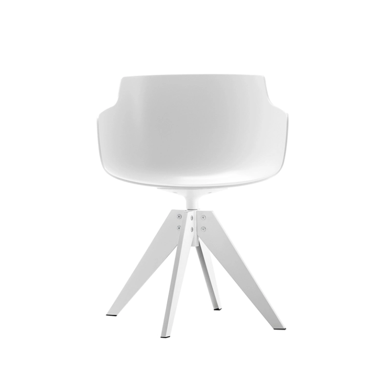 Chaise FLOW SLIM pied VN acier Blanc MDF