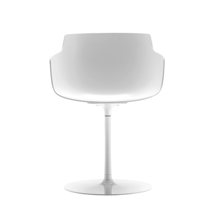 Chaise FLOW SLIM COLOR pied central Blanc MDF